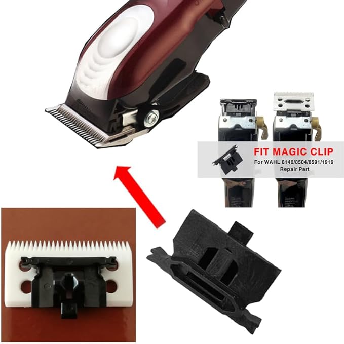 4 Pack Hair Clipper Swing Head Replacement Guide Block Plastic Tongue Cam Follower DIY Spring Tension Base Stand Fit for WAHL Magic Clip 8148/8504/8591/1919 Accessories Repair Part