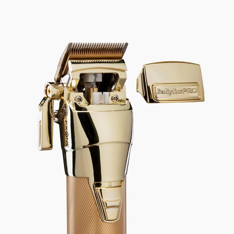 BaBylissPRO FXONE Cordless Hair Clipper | All-Metal Body | Gold MIM Fade Blade