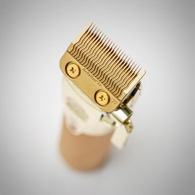 BaBylissPRO FXONE Cordless Hair Clipper | All-Metal Body | Gold MIM Fade Blade