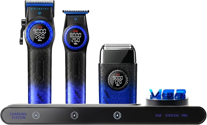 VGR 3-in-1 Professional Hair Trimmer Set with Hair Trimmer Men