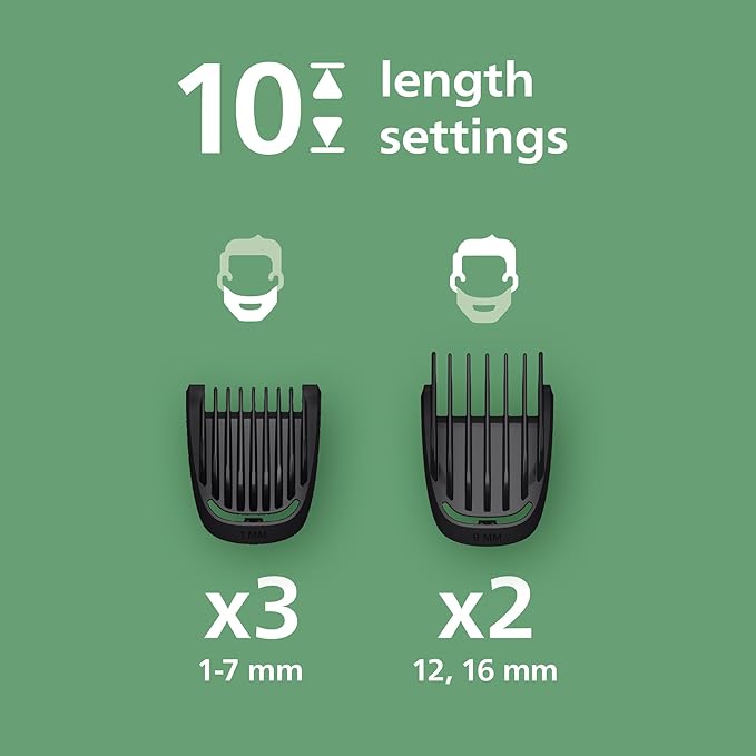 Philips 7-in-1 Multi Grooming Kit MG3930/15 | Beard, Hair & Nose Trimming | Self-Sharpening Blades | 60 min Cordless | USB-A Charging | Washable Parts | Pouch Included