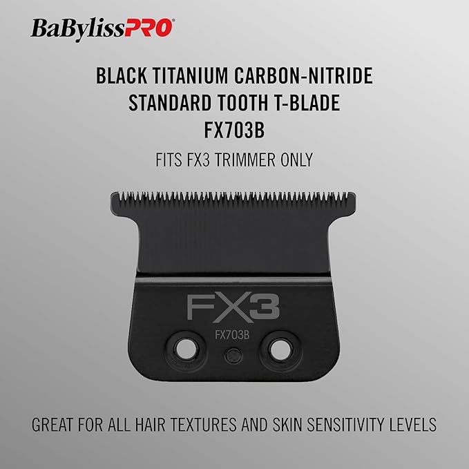 BaBylissPRO FX703B FX3 Titanium Carbon Nitride Ultra-Thin Tooth Standard Replacement Trimmer Blade