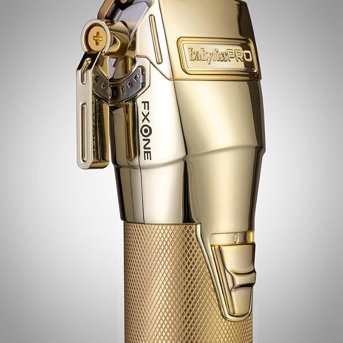 BaBylissPRO FXONE Cordless Hair Clipper | All-Metal Body | Gold MIM Fade Blade