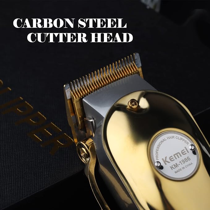 KEMEI 1986 Golden Cordless Hair Clipper Professional Hair Clippers