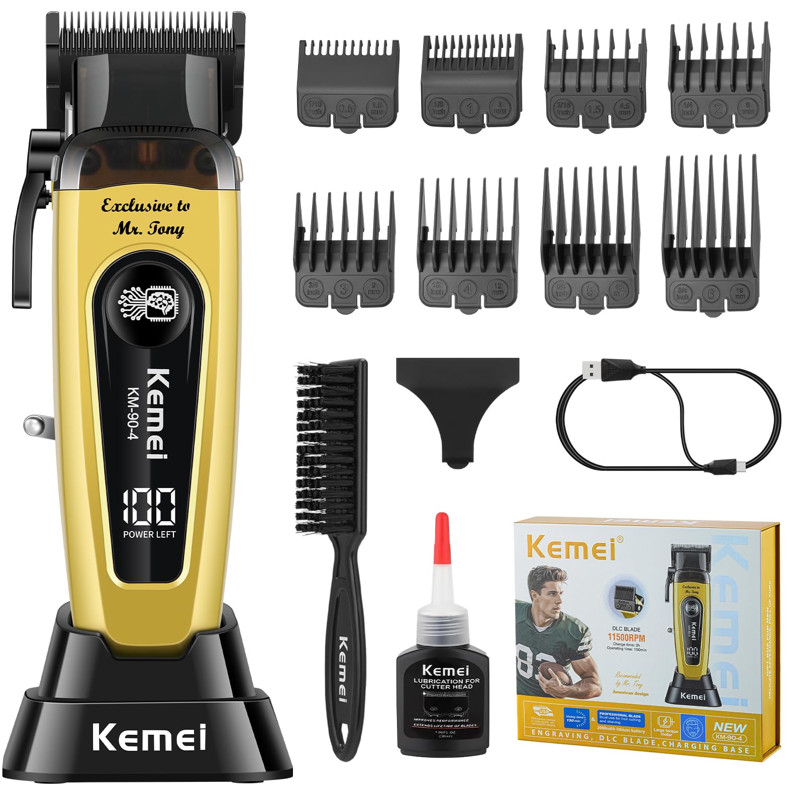 Kemei Km-90-4 11500rpm High Speed 10w Strong Power Professional Brand Barbers Electric