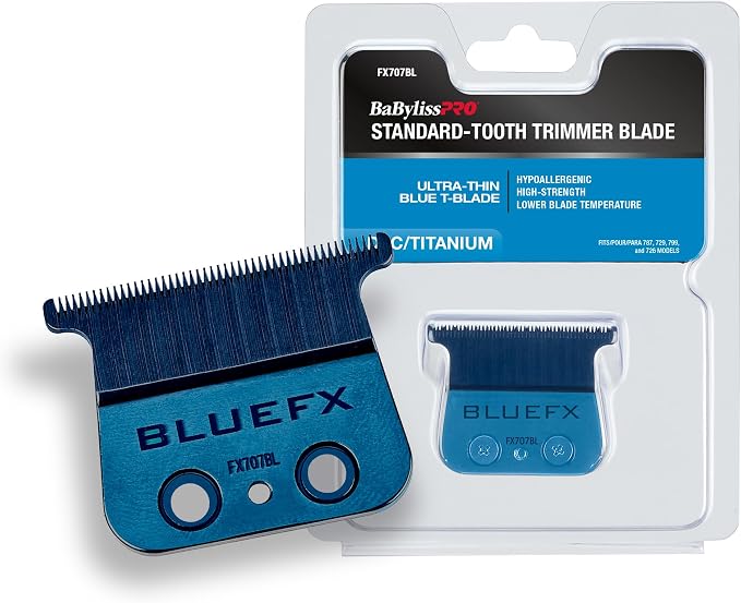 BaBylissPRO Standard-Tooth Trimmer Blade, Ultra-thin blue T-blade for TRIMMERS