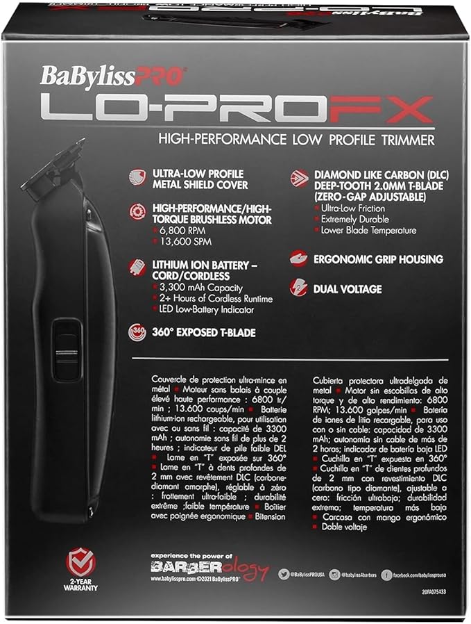 BabylissPro LO-PRO FX High Performance Metal Low Profile Trimmer