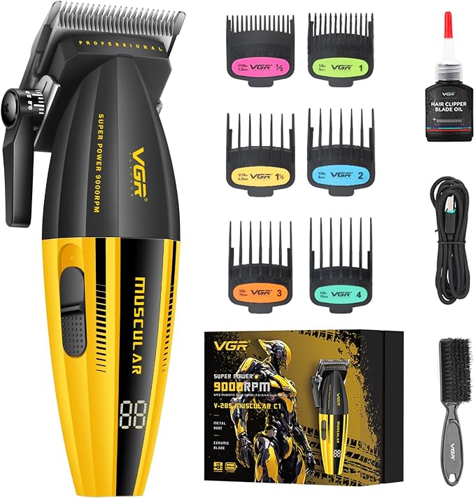 VGR 285 Fresh Fade Hair Trimmer for Men, 9000RPM Professional Barber Clipper for Haircut