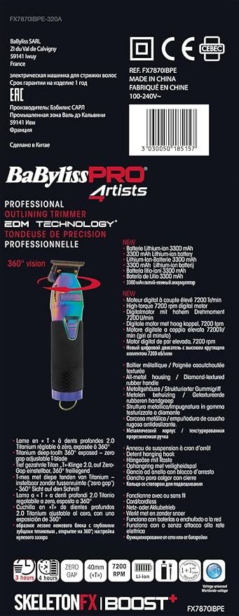 Babyliss Pro 4Artist Boost+ Trimmer Chamaleon FX7870IBPE