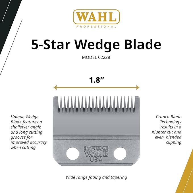 Wahl Professional 2 Hole Standard Wedge Clipper Blade, Designed for the 5 Star Series Legend Clipper for Professional Barbers and Stylists - Model 2228