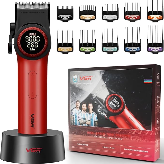 VGR V-001 Professional Salon Quality Hair Clipper | 𝟵𝟬𝟬𝟬 RPM High-Power DC Motor