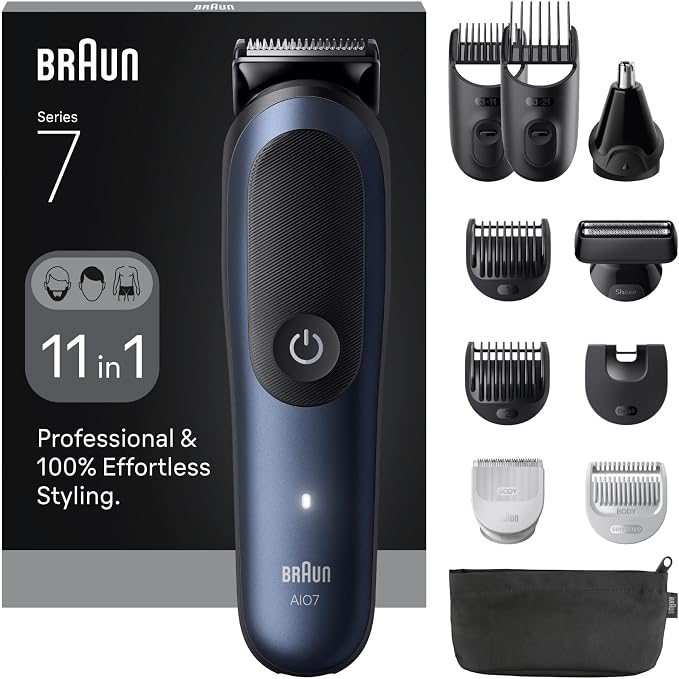 Braun All-in-One Series 7, 11in1 Grooming Kit, Charging Stand, ProBlade, AIO7540
