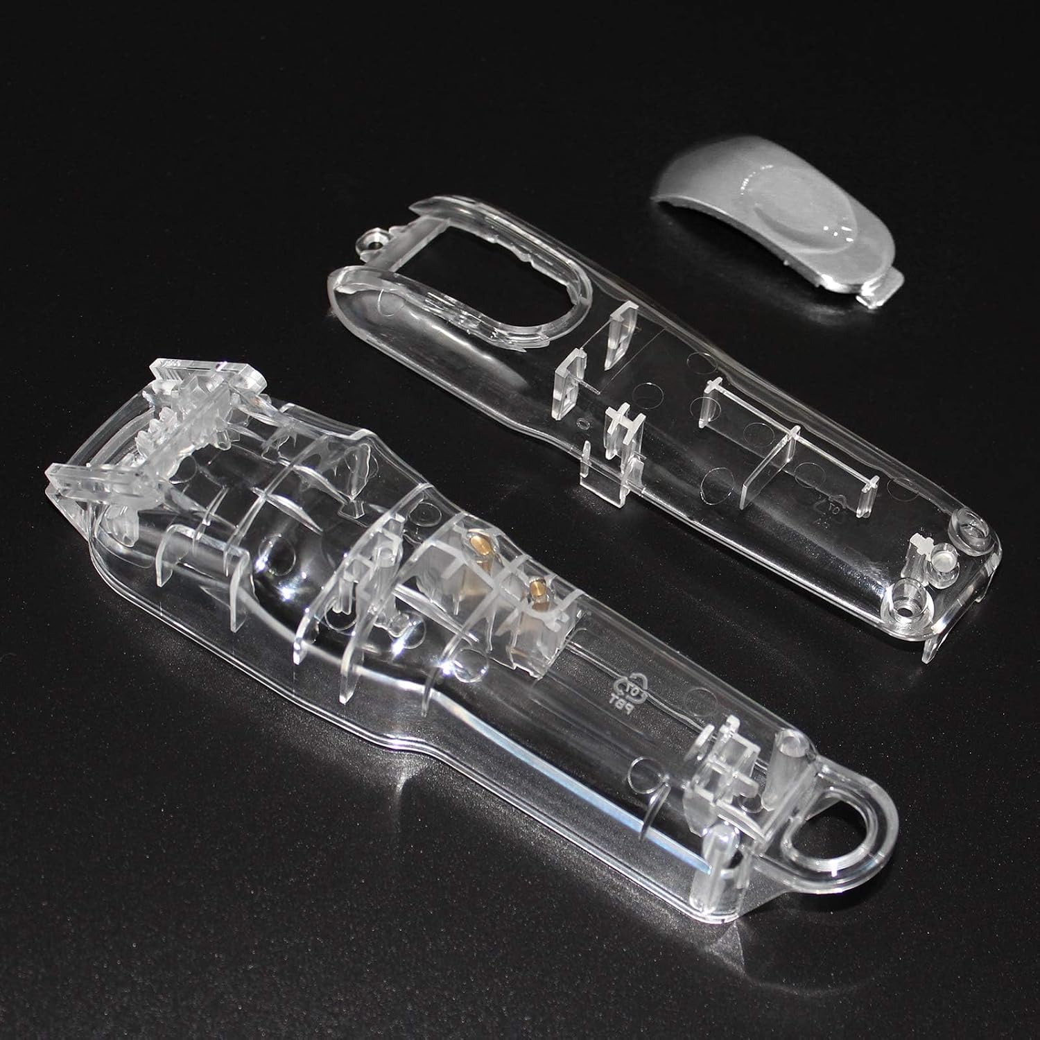 Hair Clipper Transparent Cover, DIY Replacement Clipper Protective Cover for Wahl 5 Star Magic Clip Clipper # 8148/8591 Transparent Shell Top/Back Cover (Silver)
