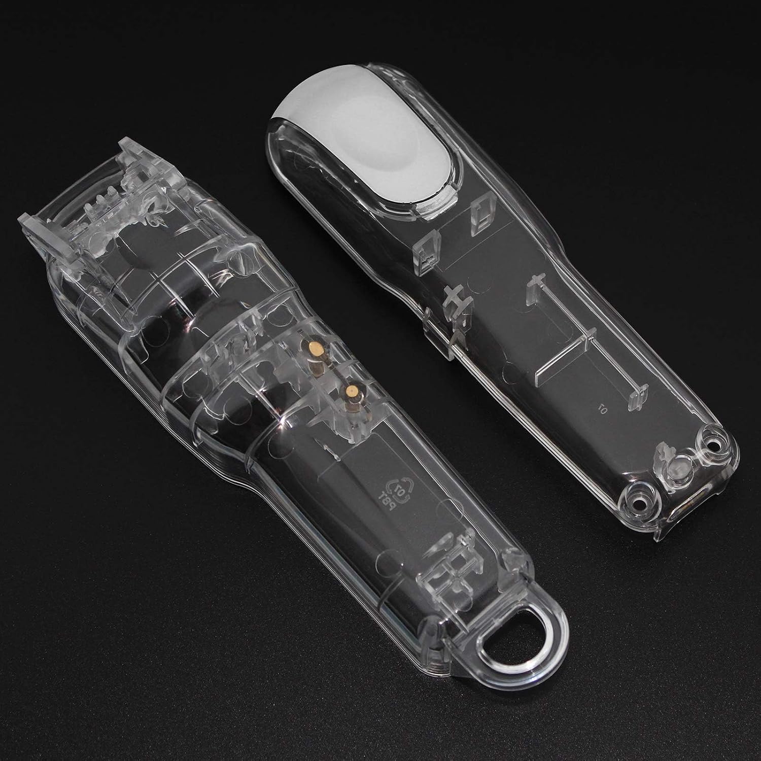Hair Clipper Transparent Cover, DIY Replacement Clipper Protective Cover for Wahl 5 Star Magic Clip Clipper # 8148/8591 Transparent Shell Top/Back Cover (Silver)