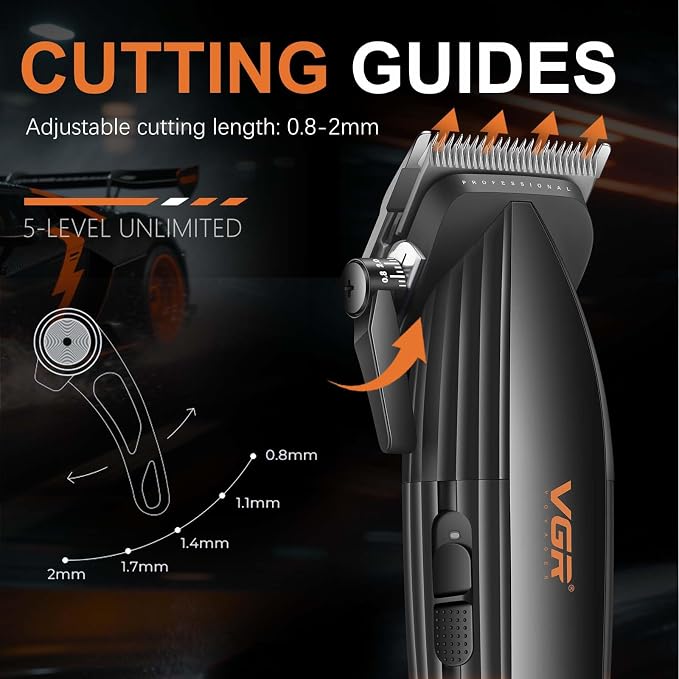 VGR 889C Professional Hair Trimmer for Men with Turbo Function Orange