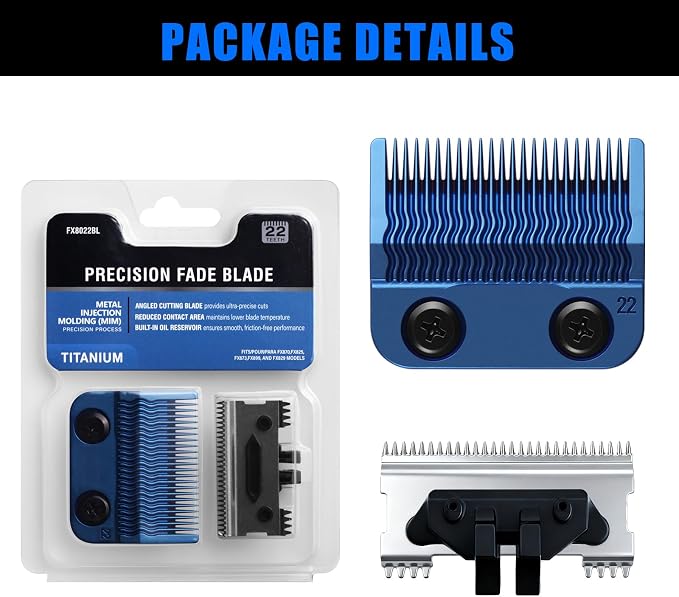 FX8022BL Metal Injection Molded (MIM) Precisin Blade for BaBylissPRO FX899, FX890, FX870, FX673, FX829, FX826, and FXT45C Clippers, Replacement