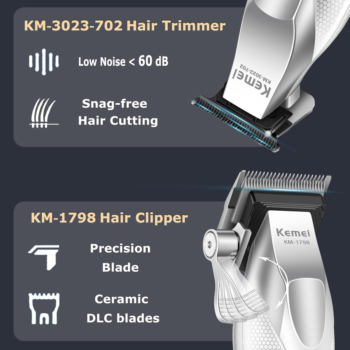 Kemei S3 1798 3023 T402 Professional Hair Clipper