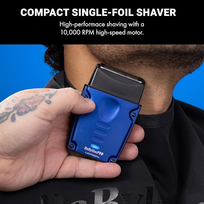 BaBylissPRO High-Performance Compact LO-PROFX Single Foil Shaver with Charging Stand