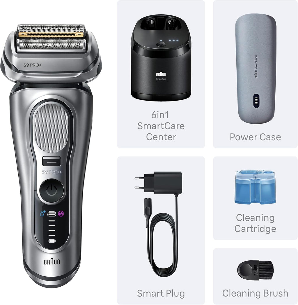 Braun Series 9 PRO+ Electric Shaver, Pro SensoAdapt, 6in1 SmartCare Center, 9677CC