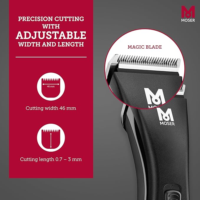Moser NEO Professional Cordless Hair Clipper for Men (Made in Germany) | Magic Blade Technology