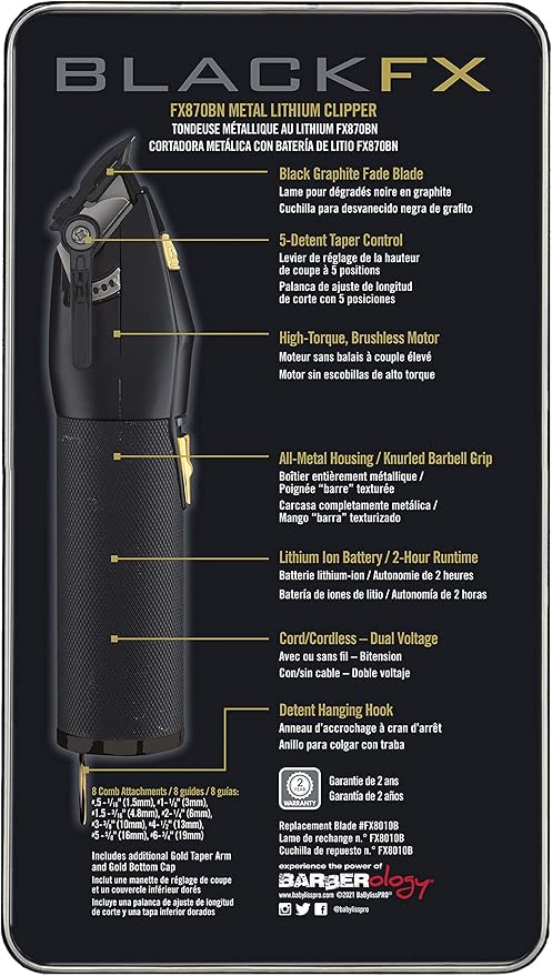 BaBylissPRO Barberology Hair Clipper For Men FX870BN BLACKFX