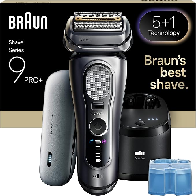Braun Series 9 PRO+ Electric Shaver, Pro SensoAdapt, 6in1 SmartCare Center, 9677CC
