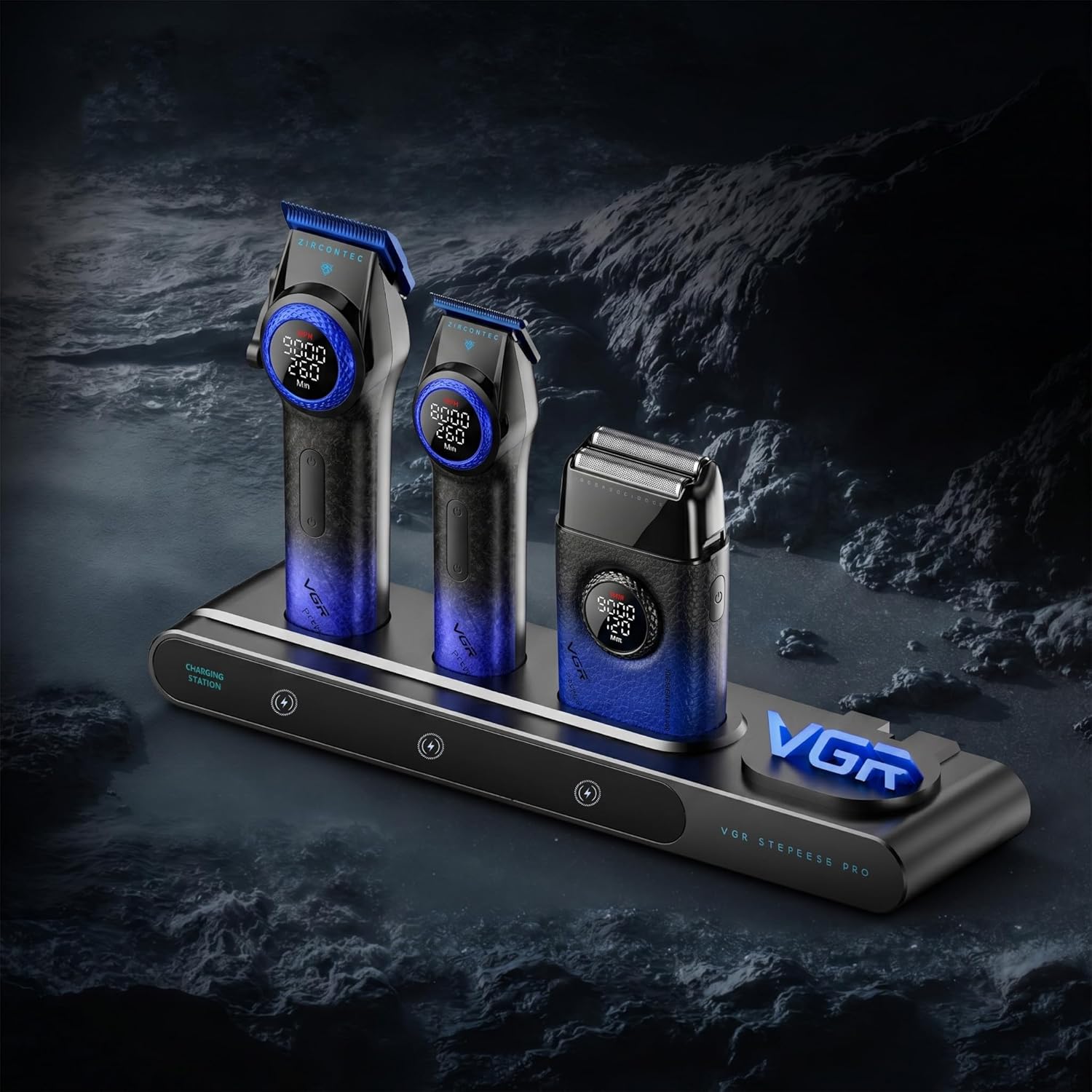 VGR 3-in-1 Professional Hair Trimmer Set with Hair Trimmer Men