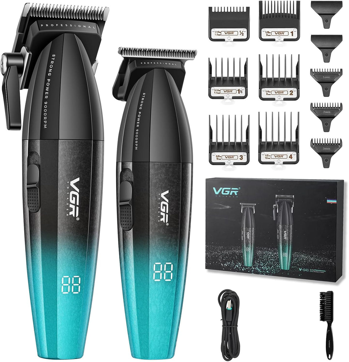 VGR V-640 DLC Blade 9000RPM Barber Combo