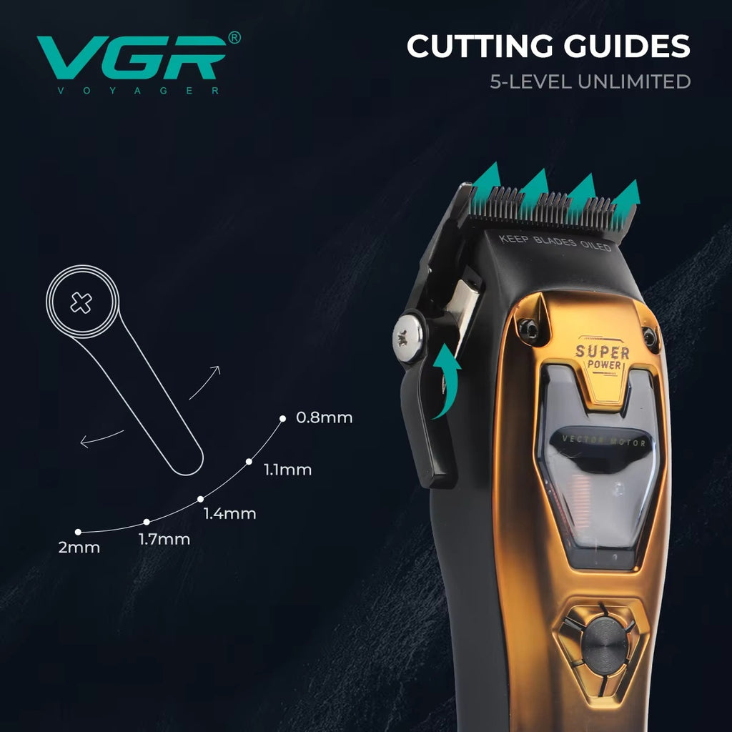 VGR V-668 Intelligent Variable Speed Metal Hair Clipper 11000 RPM