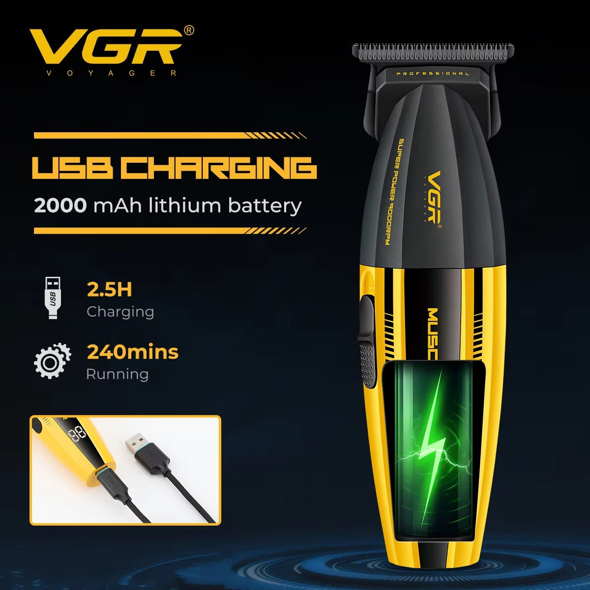 VGR 285 & 285T Professional Hair Clippers and Trimmer Set