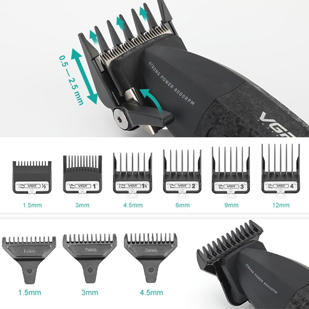 VGR V-640 DLC Blade 9000RPM Barber Combo