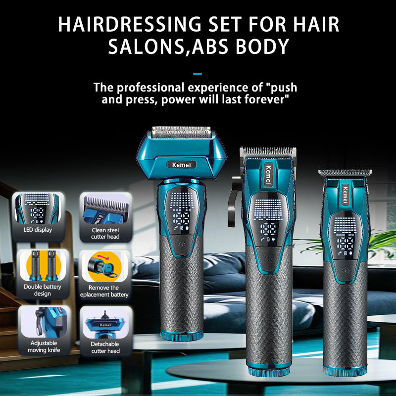 Pack Kemei 3in1 Blue Edtion