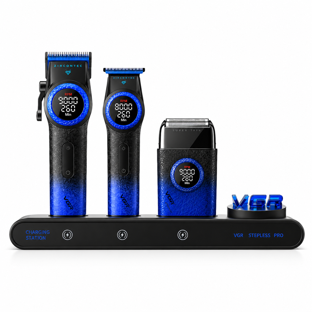 VGR 3-in-1 Professional Hair Trimmer Set with Hair Trimmer Men